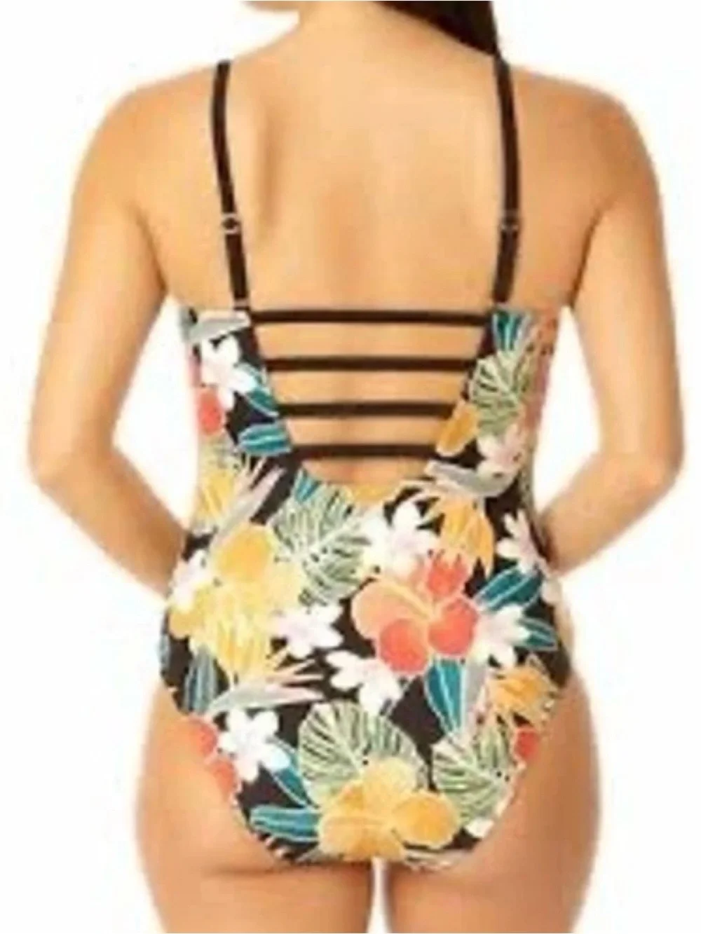 HURLEY | Floral Hibiscus Tropical Caribbean Dreamin' One Piece Swimsuit Large